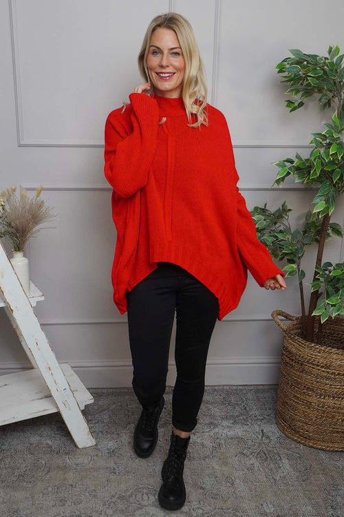 Chanelle Knitted Jumper Red