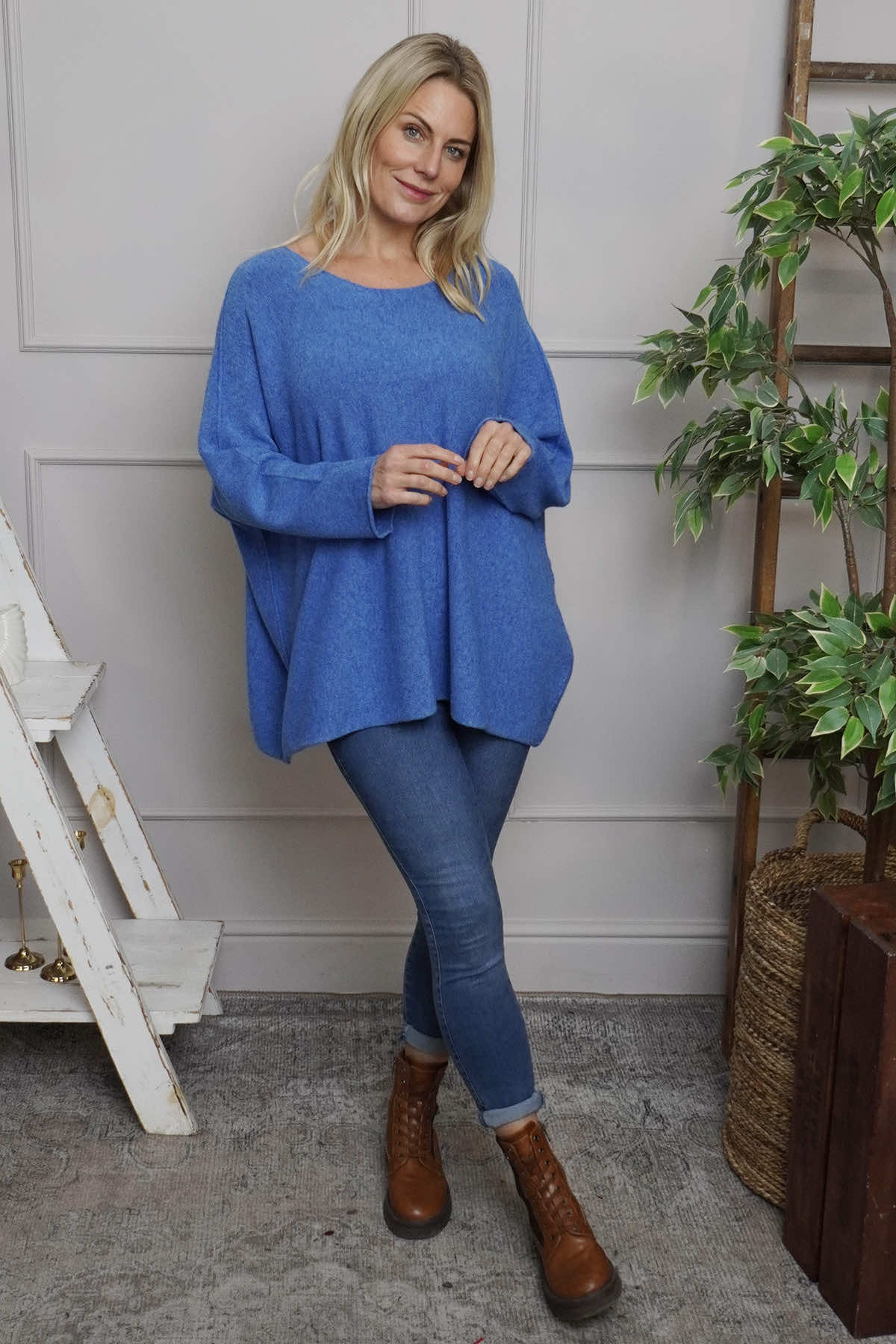 Leah Knitted Jumper Cornflower