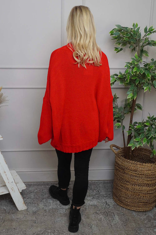 Chanelle Knitted Jumper Red - Image 4