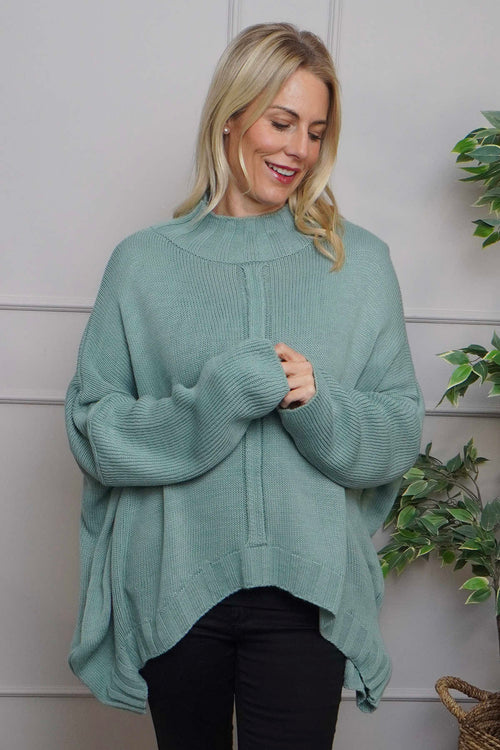 Chanelle Knitted Jumper Sage Green - Image 1