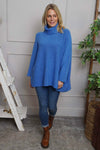 Jude Polo Neck Knitted Jumper Cornflower
