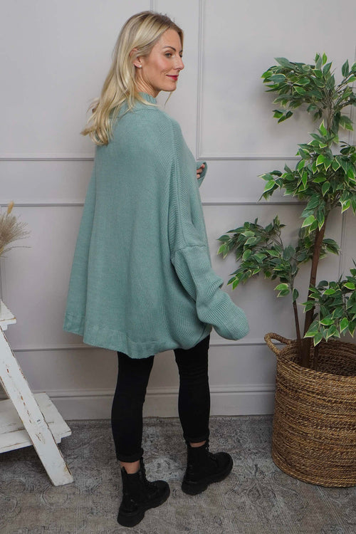 Chanelle Knitted Jumper Sage Green - Image 4