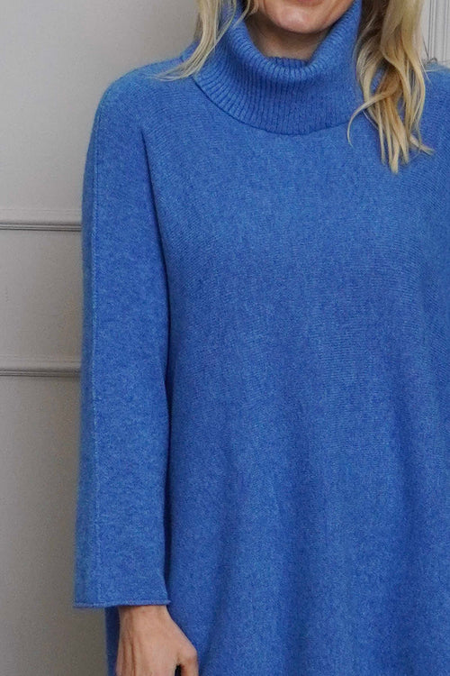 Jude Polo Neck Knitted Jumper Cornflower - Image 3