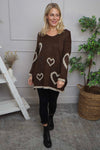 Milena Heart Knitted Jumper Cocoa