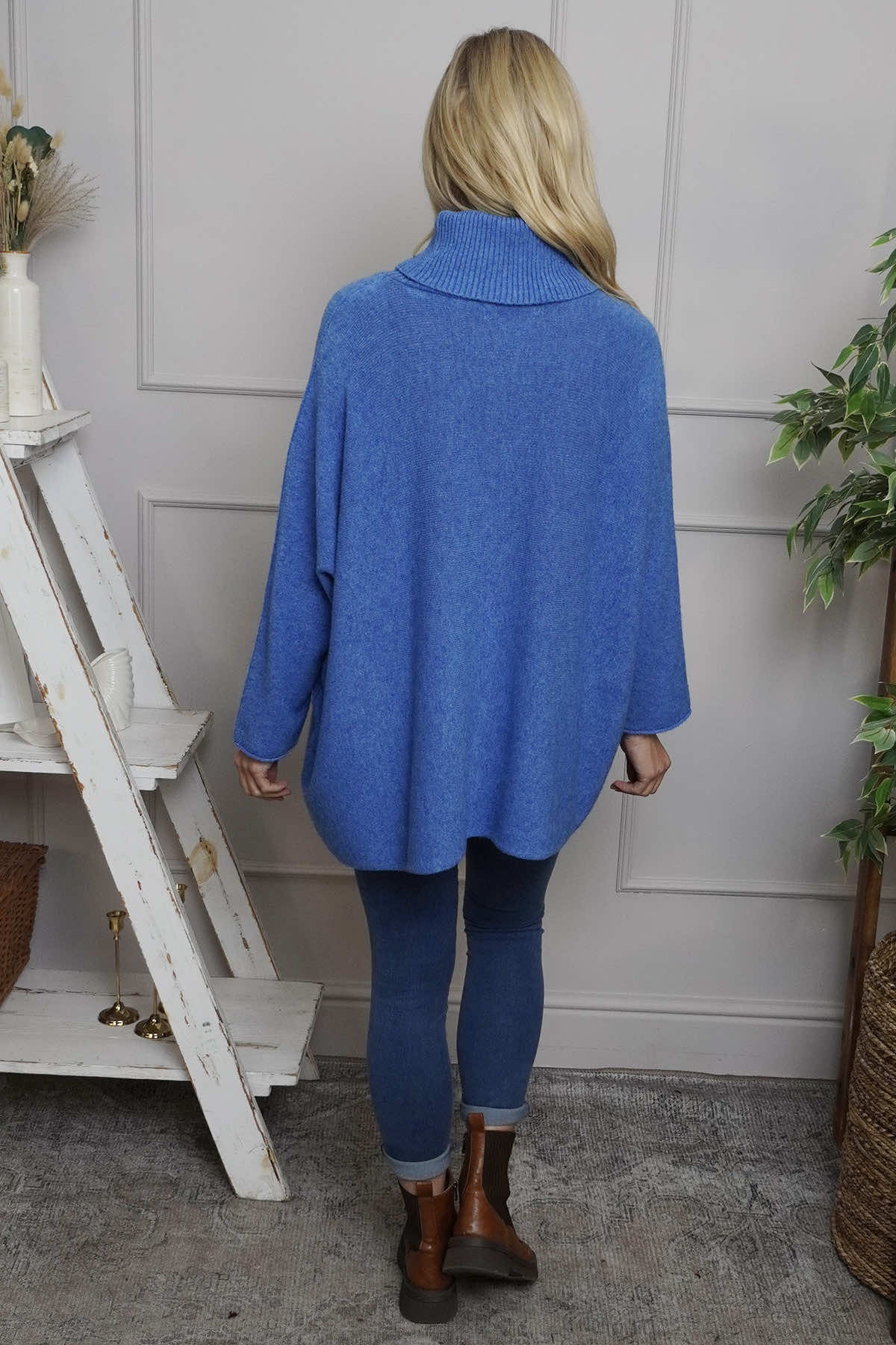 Jude Polo Neck Knitted Jumper Cornflower