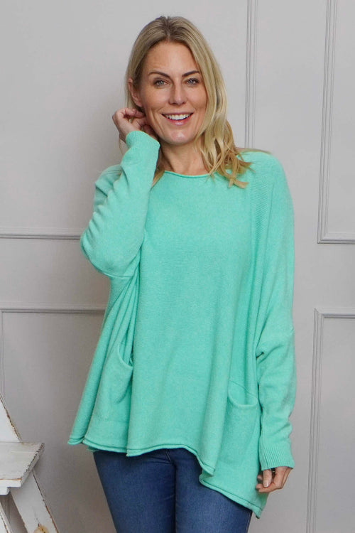Ferne Pocket Knitted Jumper Mint - Image 2