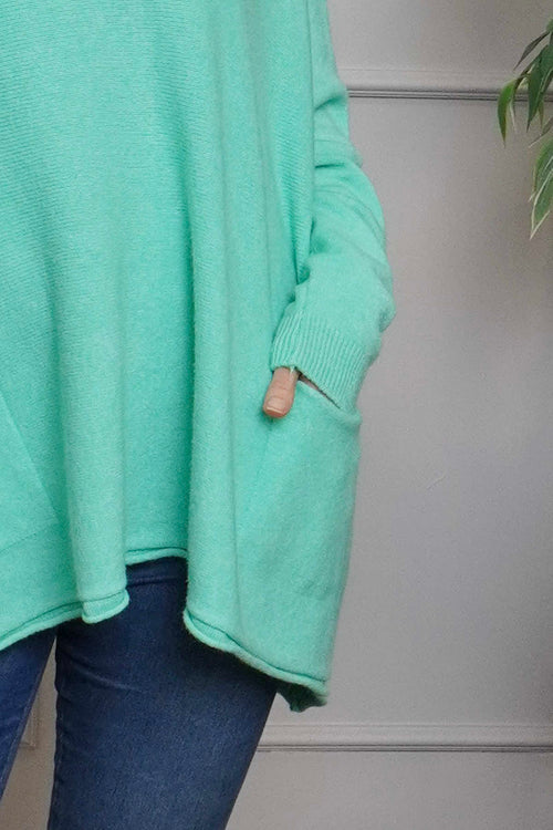 Ferne Pocket Knitted Jumper Mint - Image 3
