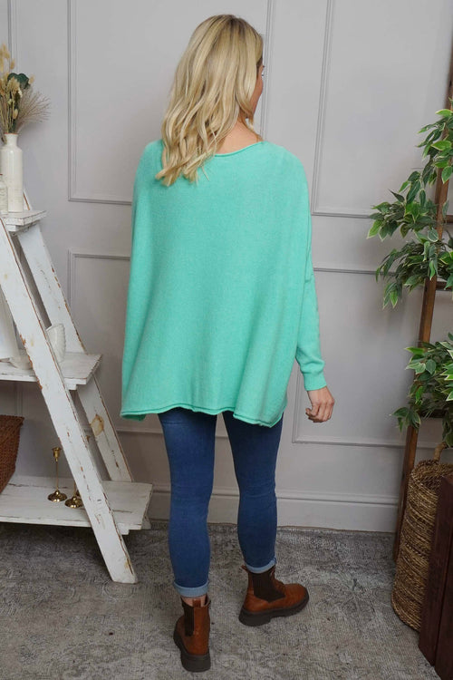 Ferne Pocket Knitted Jumper Mint - Image 4