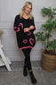 Milena Heart Knitted Jumper Black