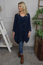 Rita Cord Detail Tunic Navy Navy - Rita Cord Detail Tunic Navy