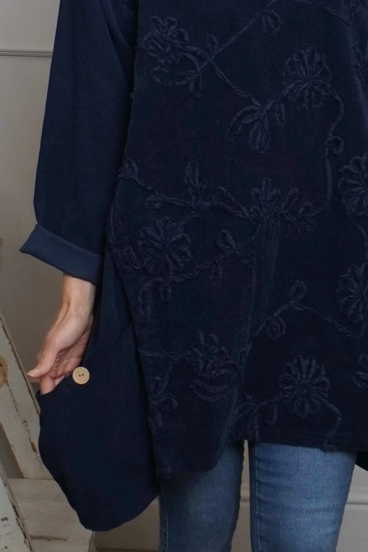 Rita Cord Detail Tunic Navy