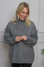 Jonie Knitted Jumper Mid Grey Mid Grey - Jonie Knitted Jumper Mid Grey