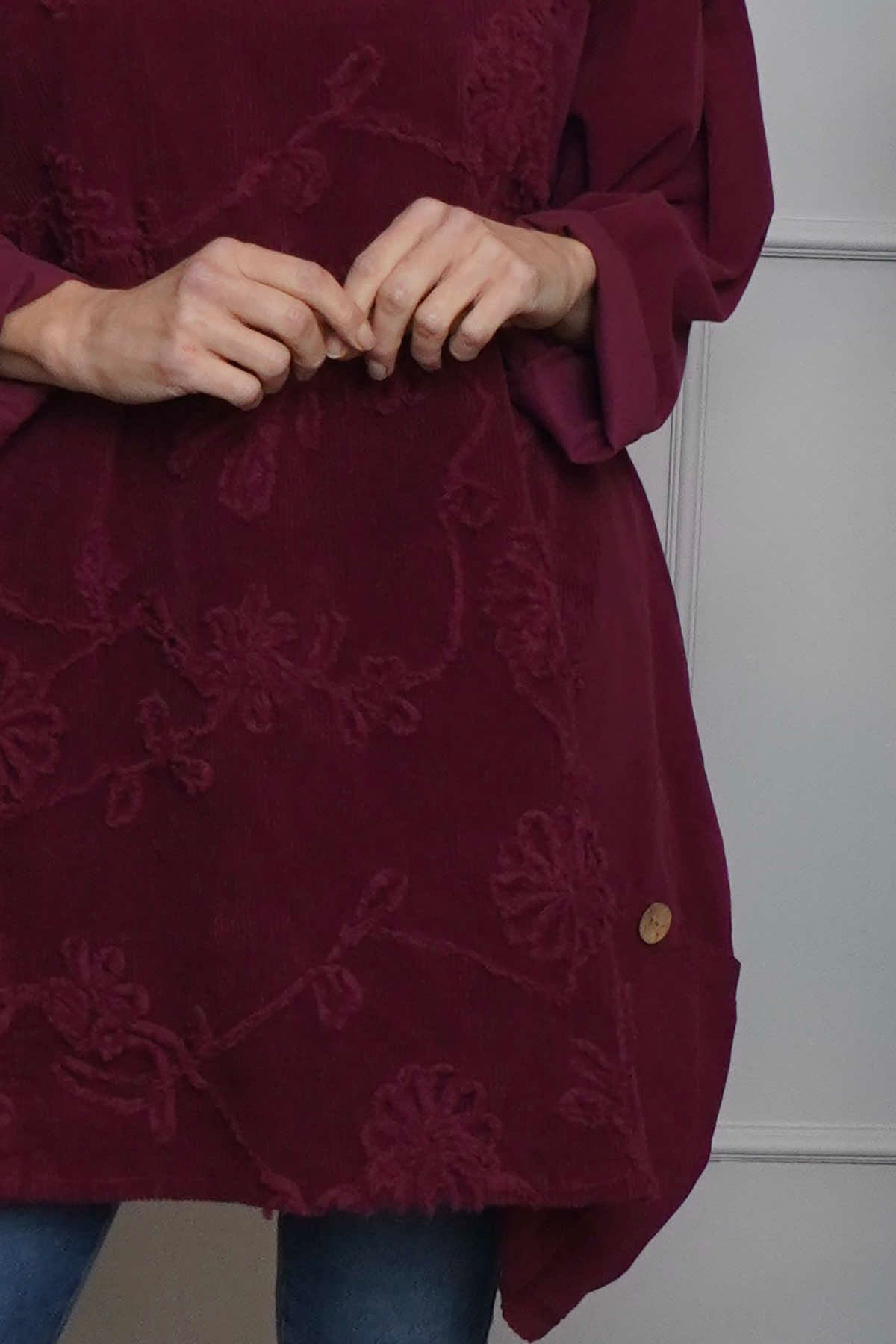 Rita Cord Detail Tunic Burgundy