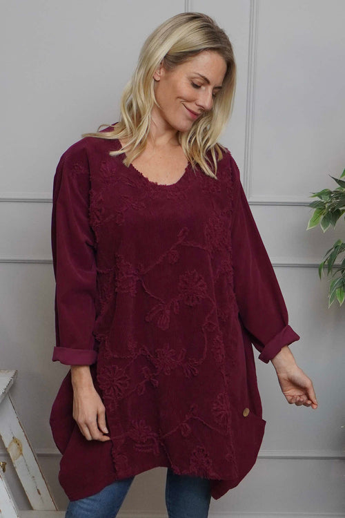 Rita Cord Detail Tunic Burgundy