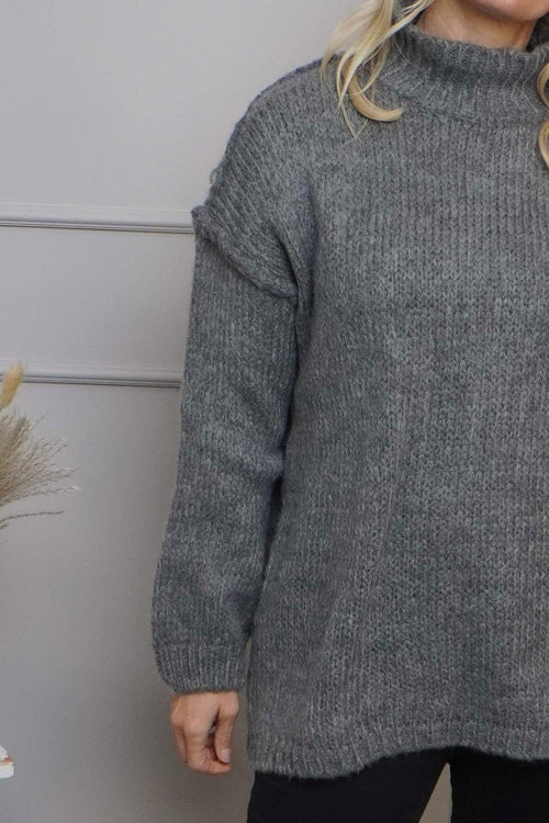 Jonie Knitted Jumper Mid Grey - Image 3