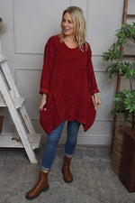Rita Cord Detail Tunic Red Red - Rita Cord Detail Tunic Red