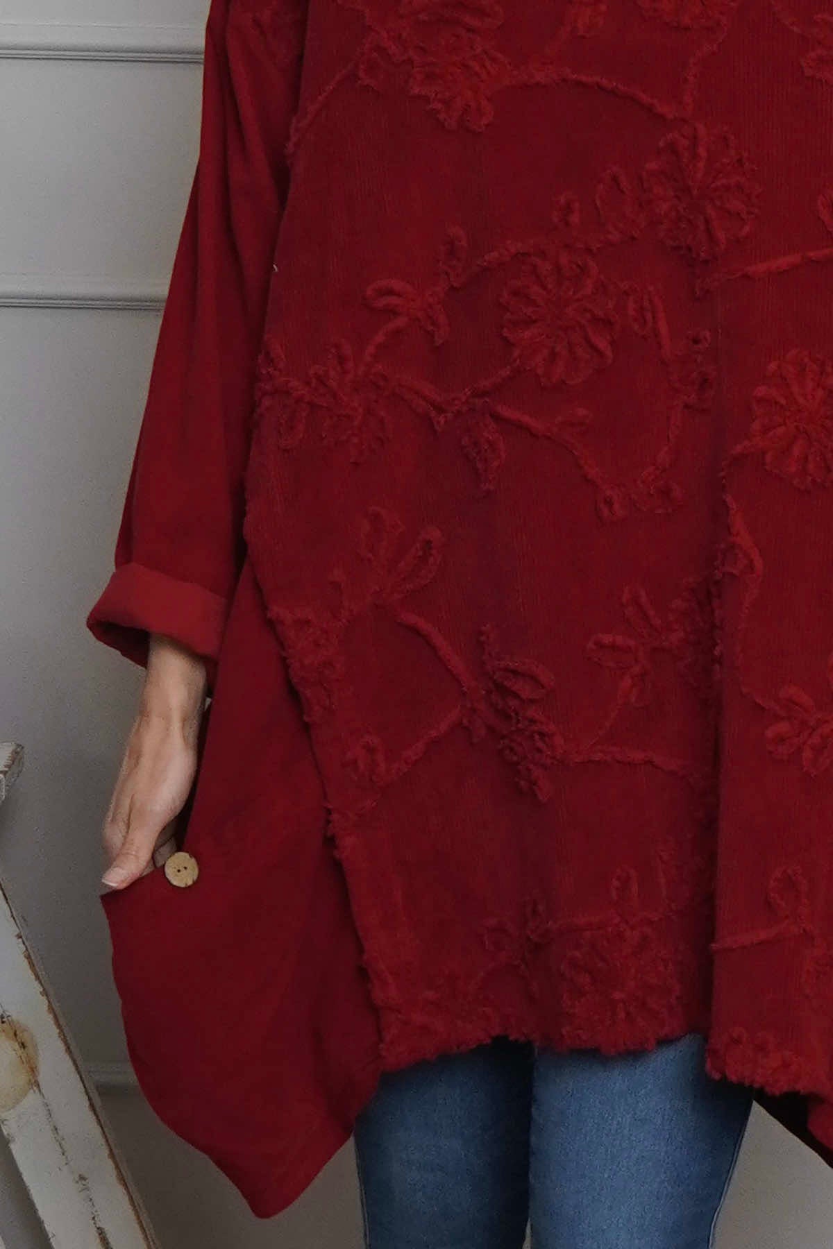 Rita Cord Detail Tunic Red