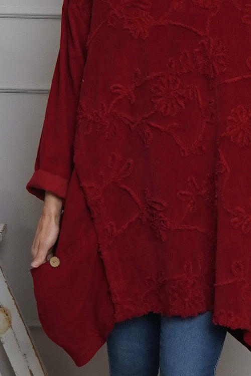 Rita Cord Detail Tunic Red - Image 3