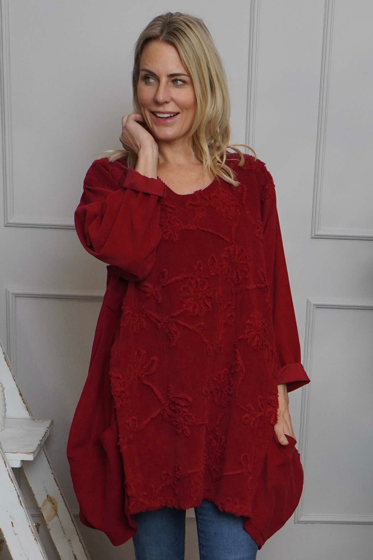 Rita Cord Detail Tunic Red