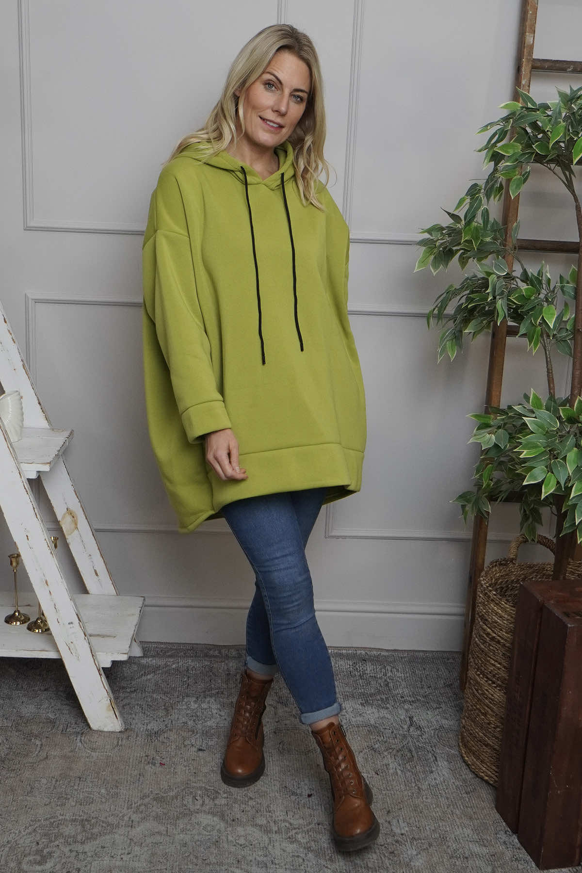 Jaylen Hooded Cotton Top Lime