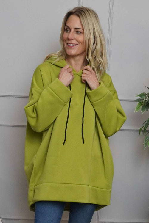 Jaylen Hooded Cotton Top Lime - Image 2