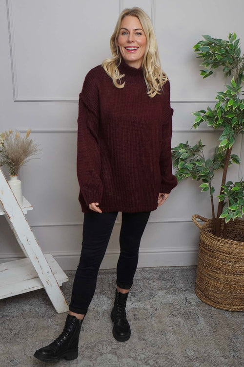 Jonie Knitted Jumper Wine