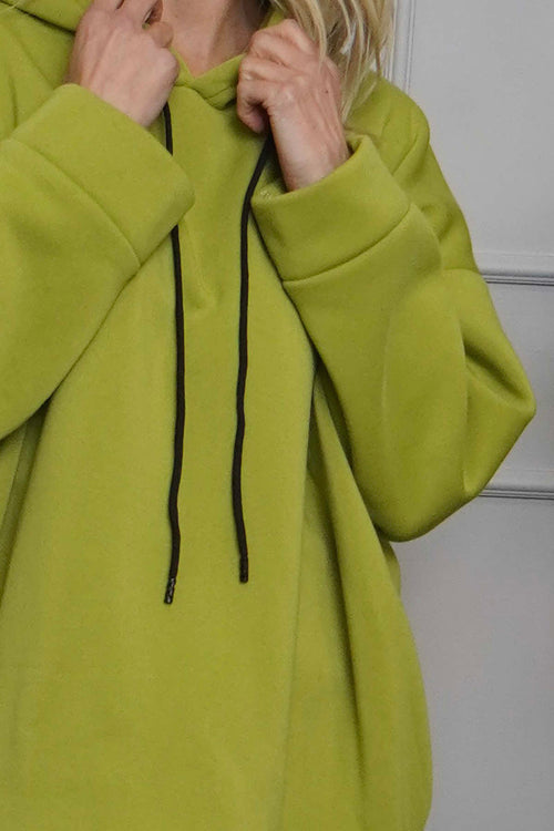 Jaylen Hooded Cotton Top Lime - Image 3