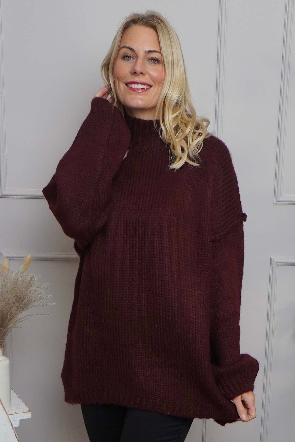 Jonie Knitted Jumper Wine