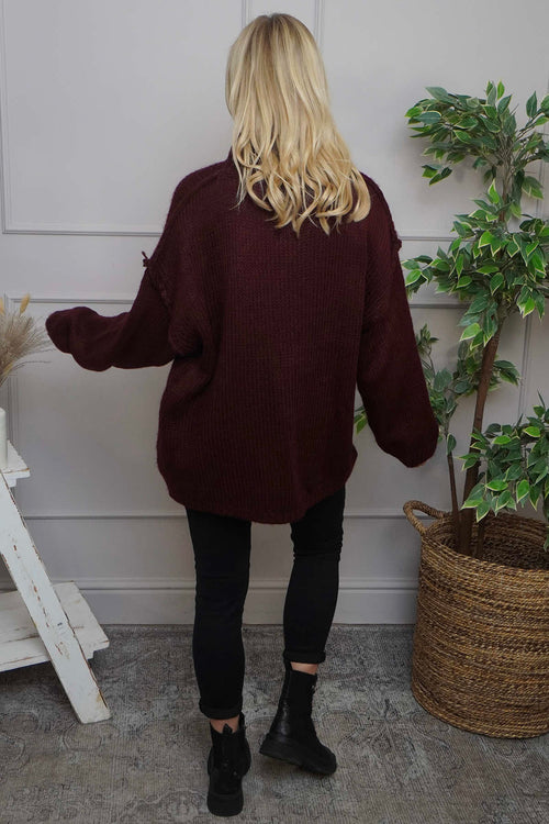 Jonie Knitted Jumper Wine - Image 4