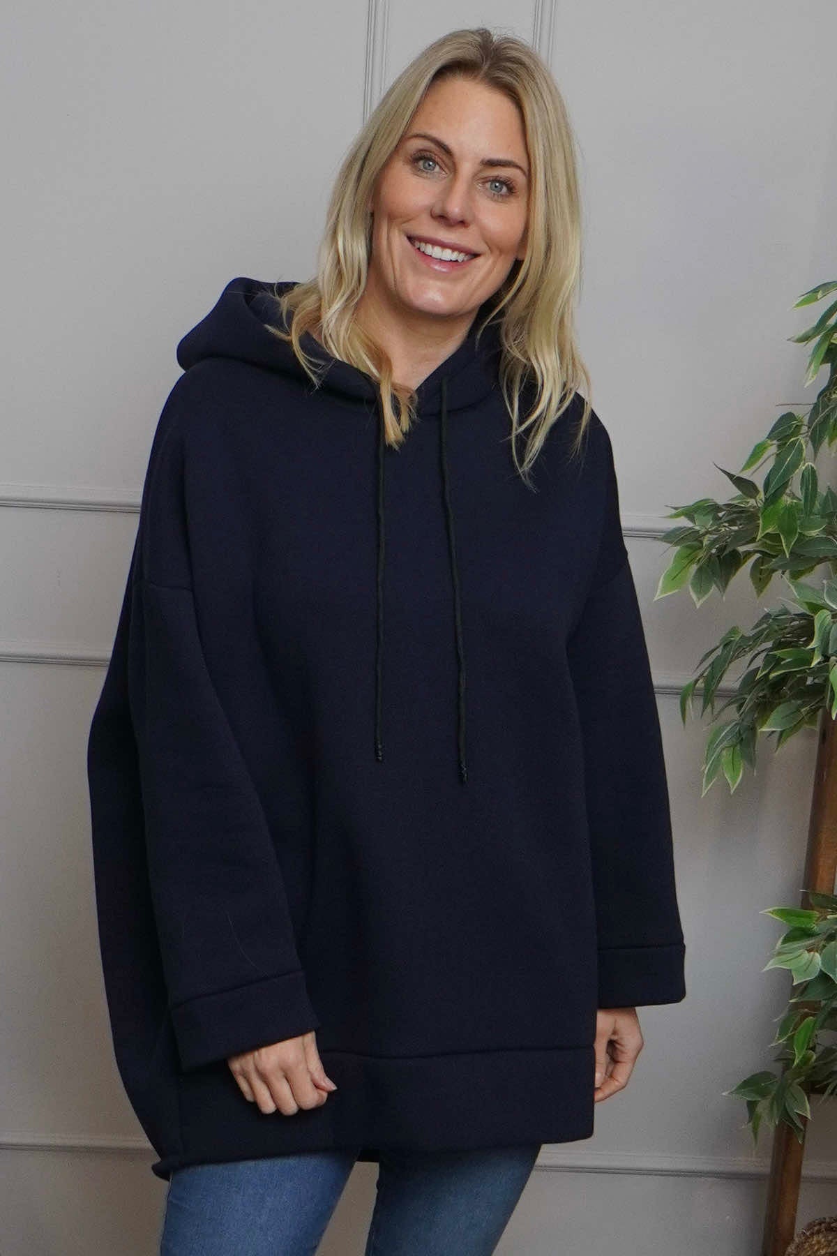 Jaylen Hooded Cotton Top Navy