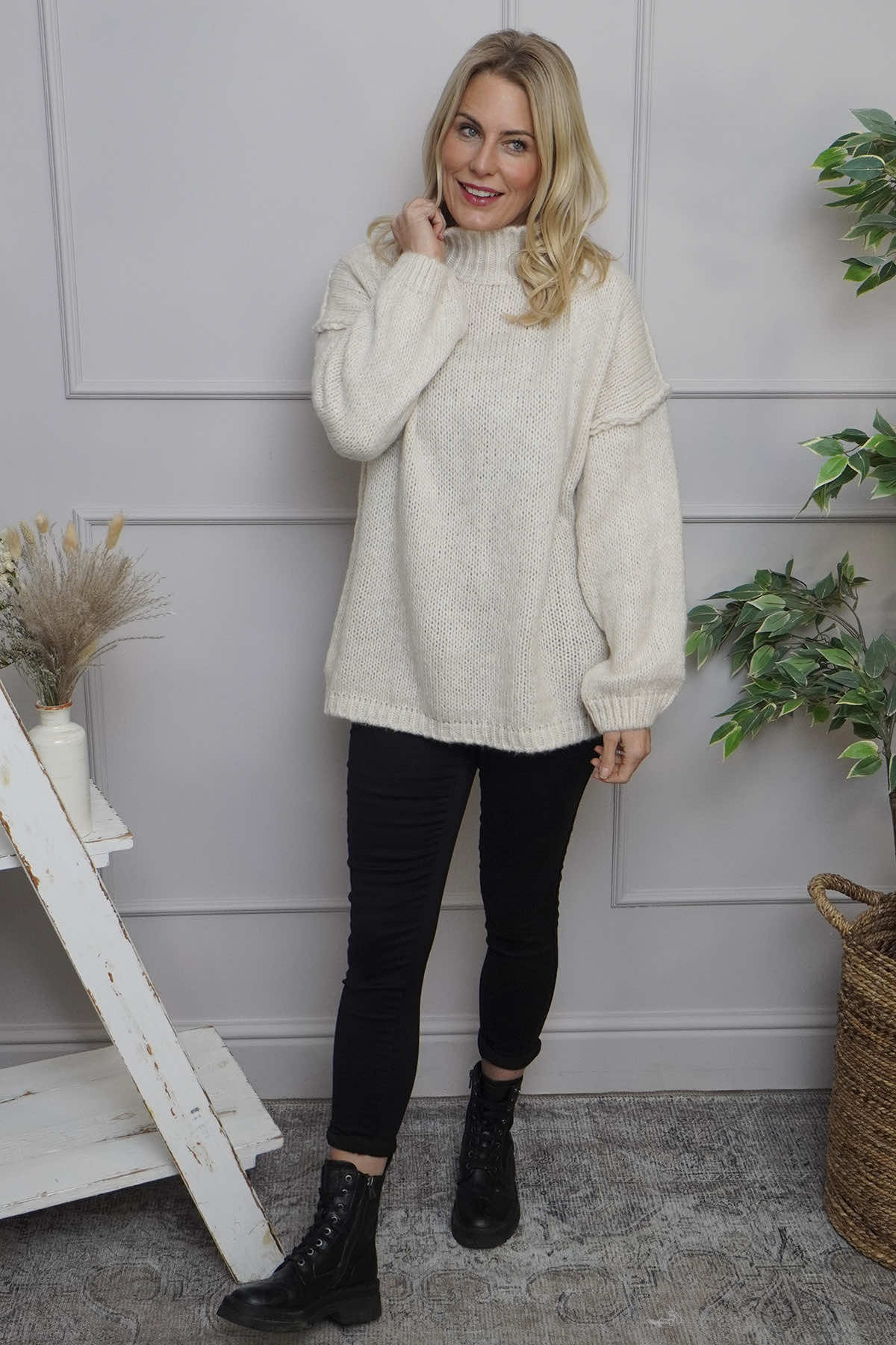 Jonie Knitted Jumper Stone