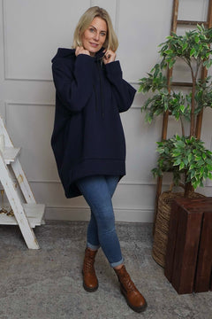 Jaylen Hooded Cotton Top Navy