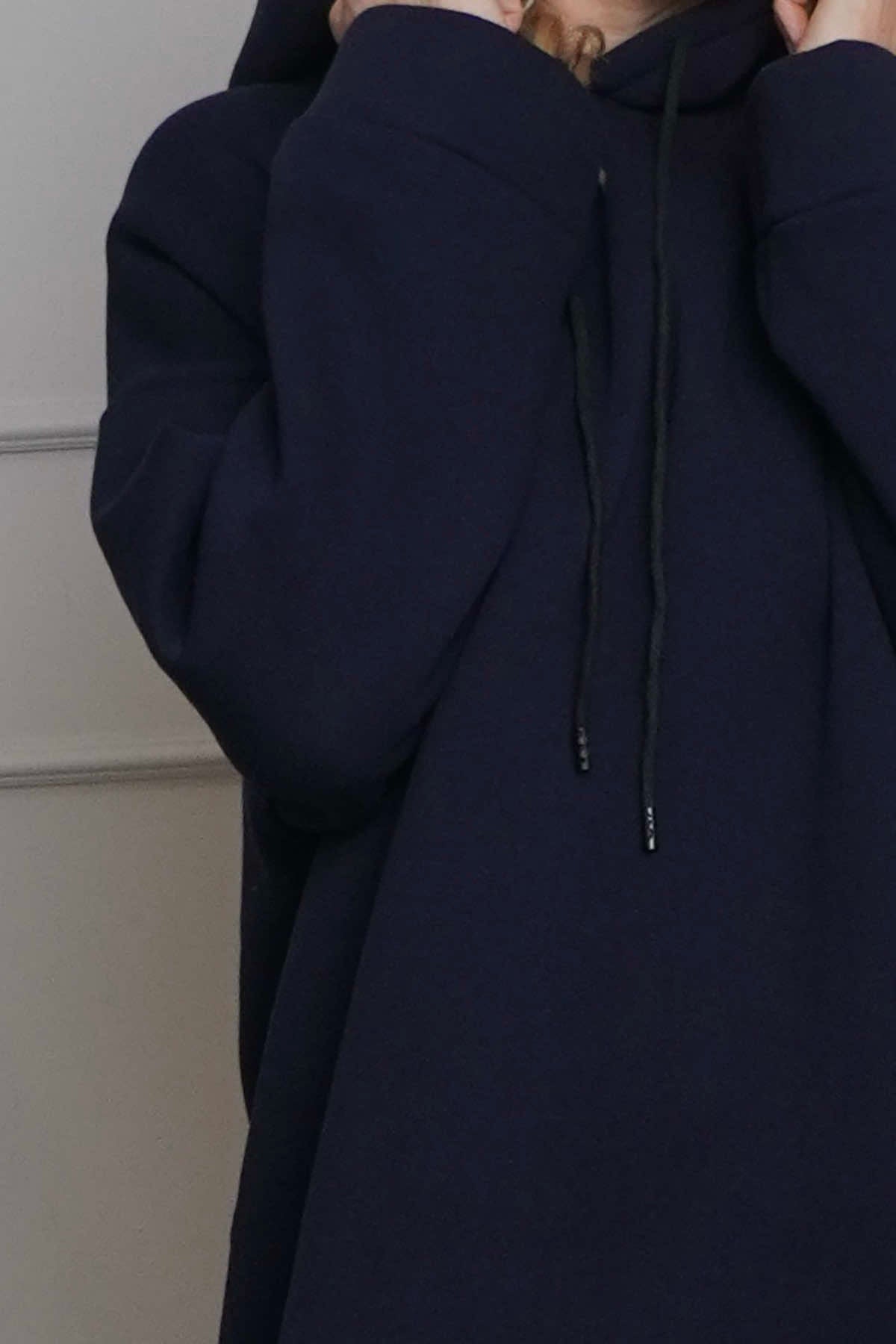Jaylen Hooded Cotton Top Navy