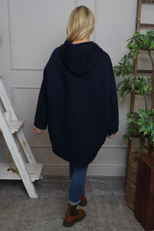 Jaylen Hooded Cotton Top Navy - Image 4