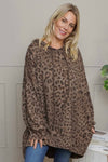 Shayla Leopard Hooded Cotton Top Nutmeg