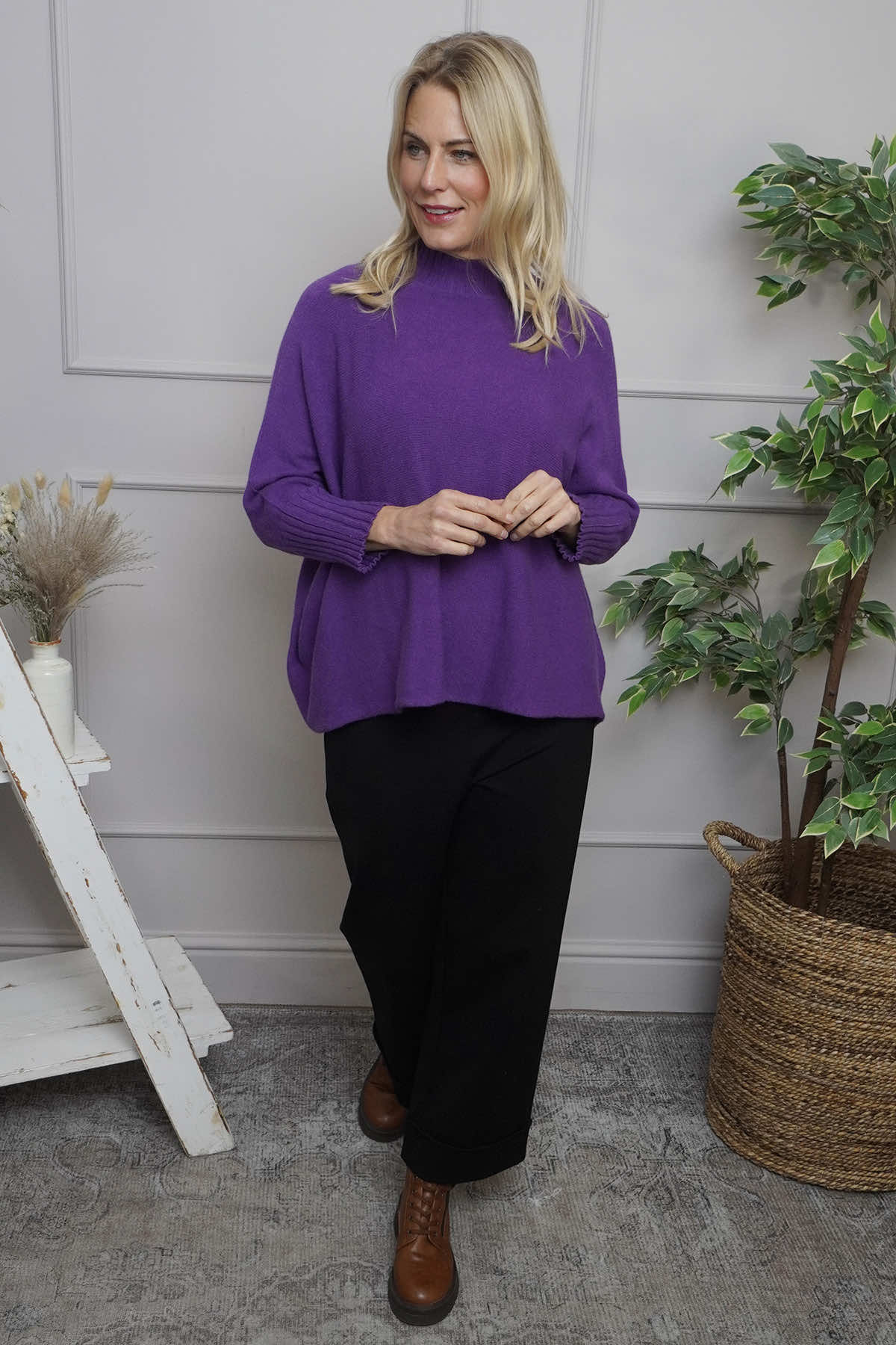 Adamina Knitted Jumper Purple