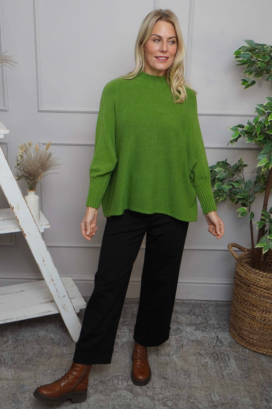 Adamina Knitted Jumper Green