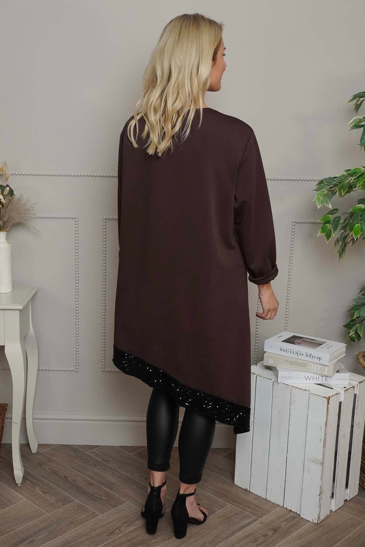 Viola Sequin Hem Tunic Cocoa
