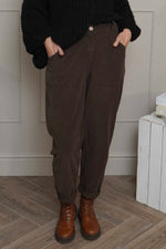 Carmella Needlecord Trousers Cocoa Cocoa - Carmella Needlecord Trousers Cocoa