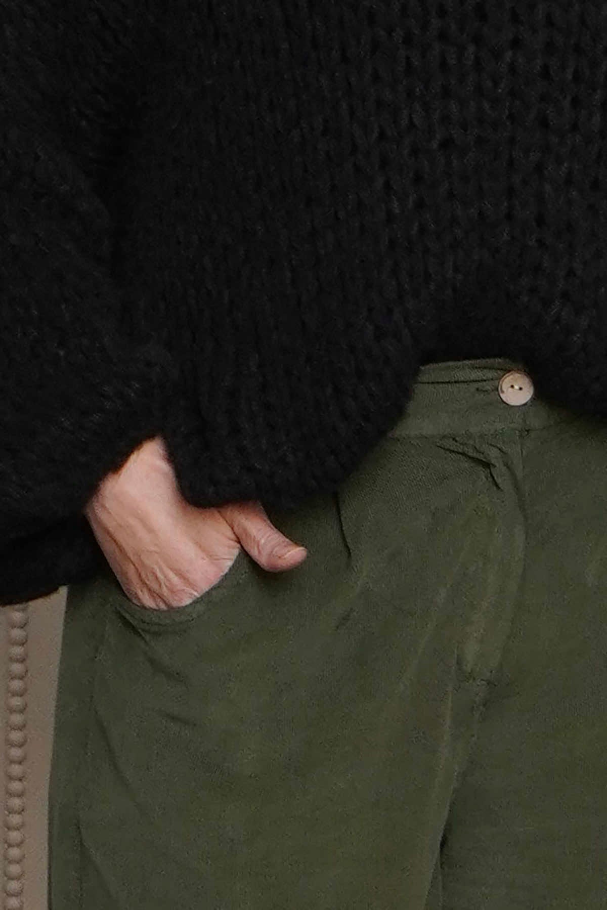 Carmella Needlecord Trousers Khaki