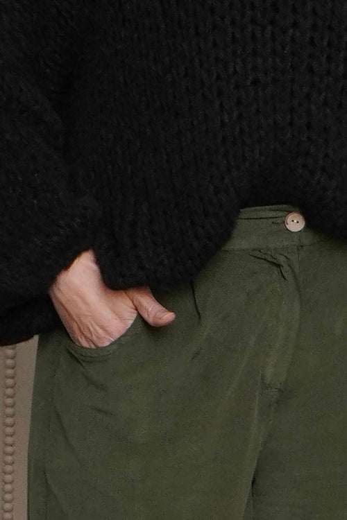 Carmella Needlecord Trousers Khaki - Image 3