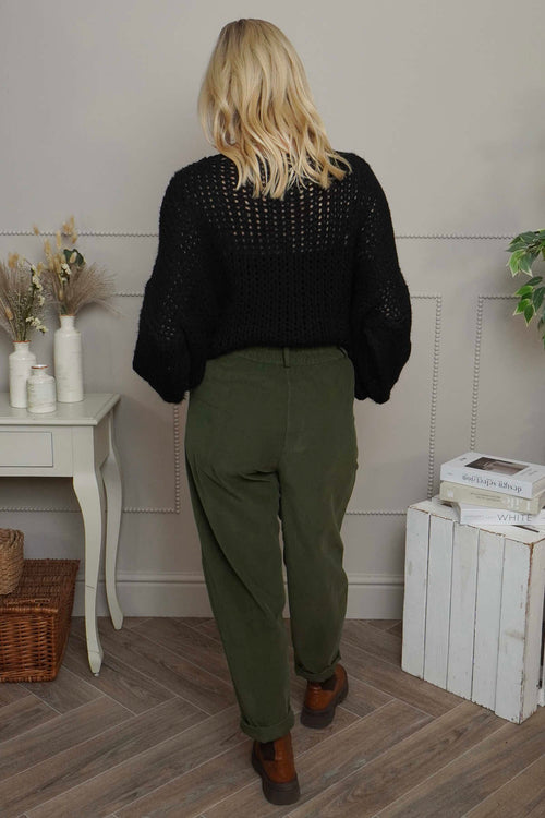 Carmella Needlecord Trousers Khaki - Image 4