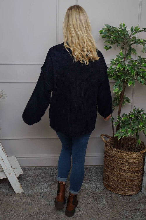 Jonie Knitted Jumper Navy - Image 4