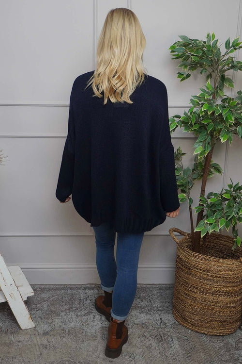 Chanelle Knitted Jumper Navy - Image 4