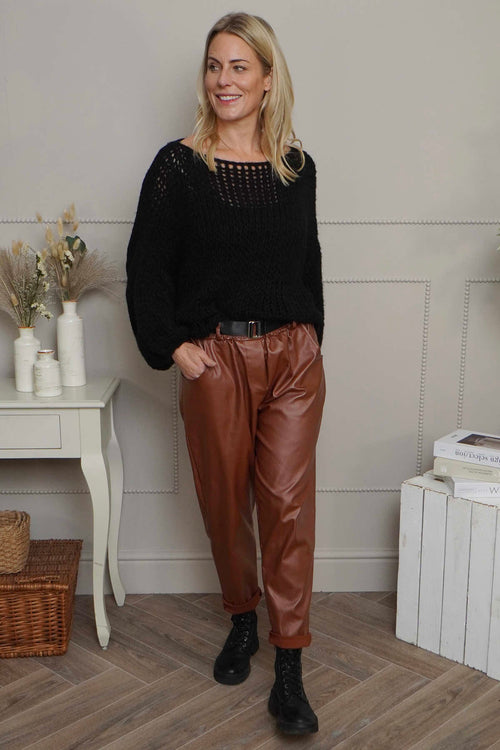 Hilary Wet Look Trousers Nutmeg