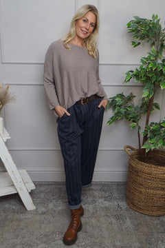 Charlie Belted Trousers Navy