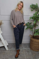 Charlie Belted Trousers Navy Navy - Charlie Belted Trousers Navy