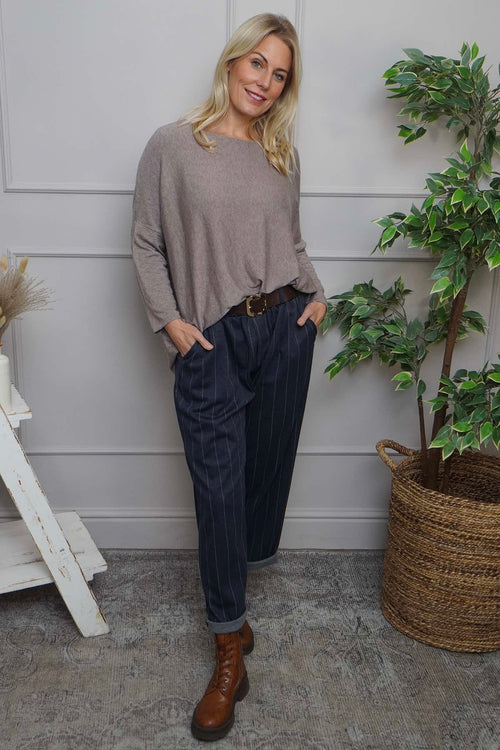 Charlie Belted Trousers Navy