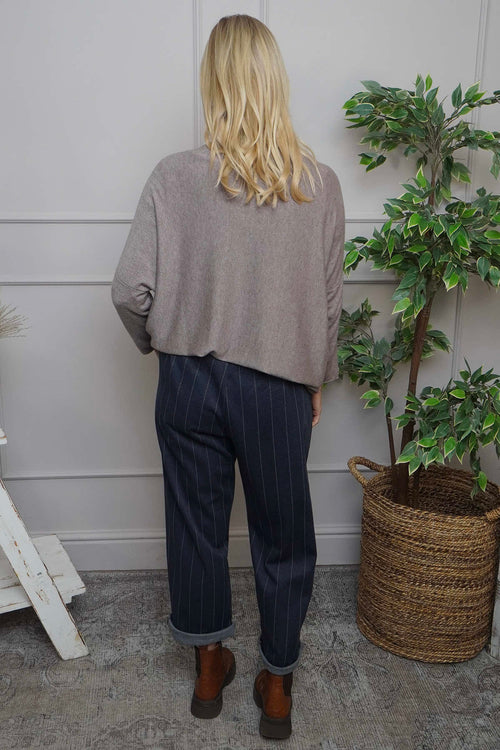 Charlie Belted Trousers Navy - Image 4