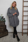Bridie Polo Neck Knitted Tunic Grey